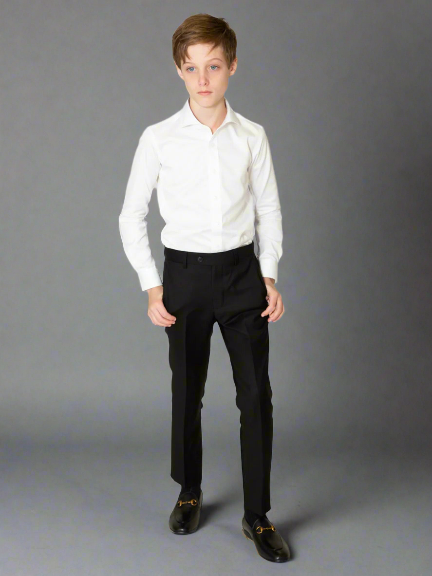 Centrion Boys Deep Black Wool Dress Pants 21600-2410 – Clothier