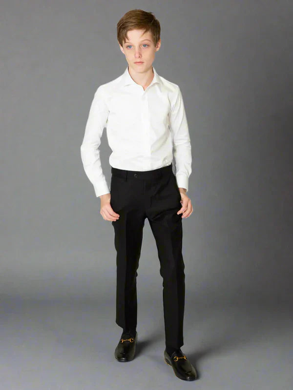 Centrion Boys Black Wool Suit-Classic Fit