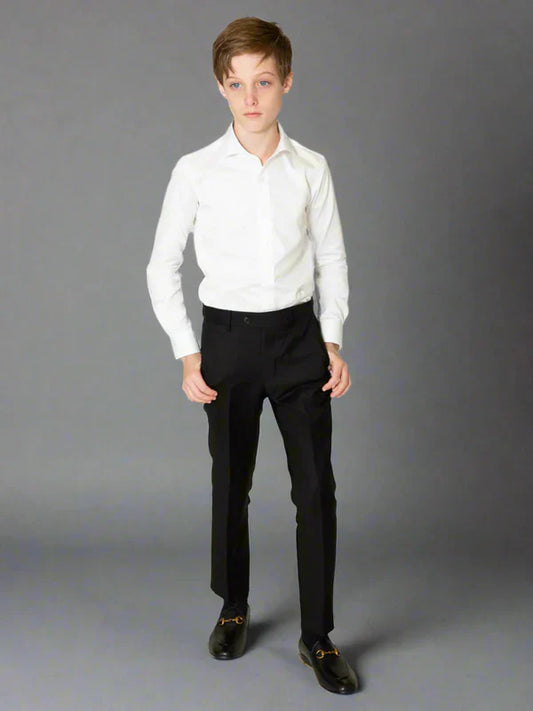 Centrion Boys Black Wool Suit-Classic Fit