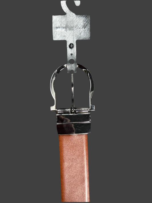 Marco Valentino Mens Belt - Black Leather - Horseshoe Buckle