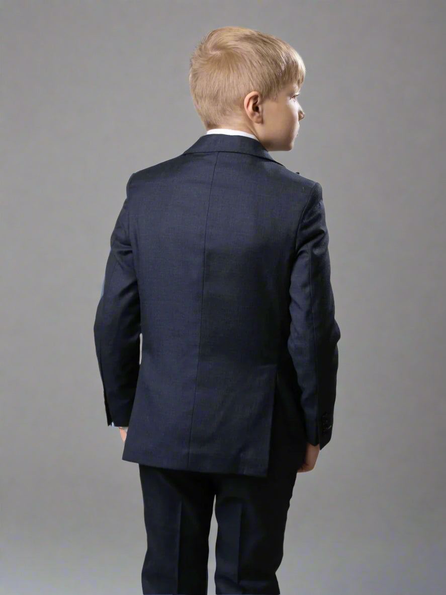 Boys TO Heather Blue TR Suit Peak Lapel 5563-33C