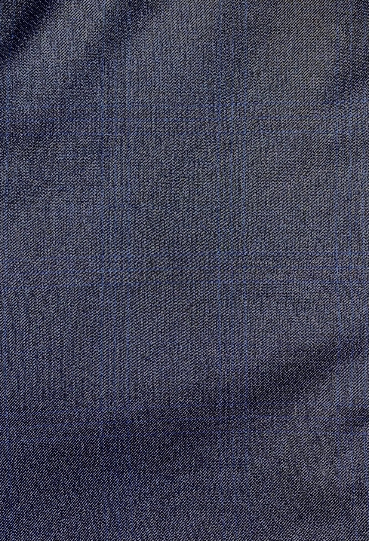 T.O. Boy's Navy TR Suit Blue Windowpane Design 9400-5