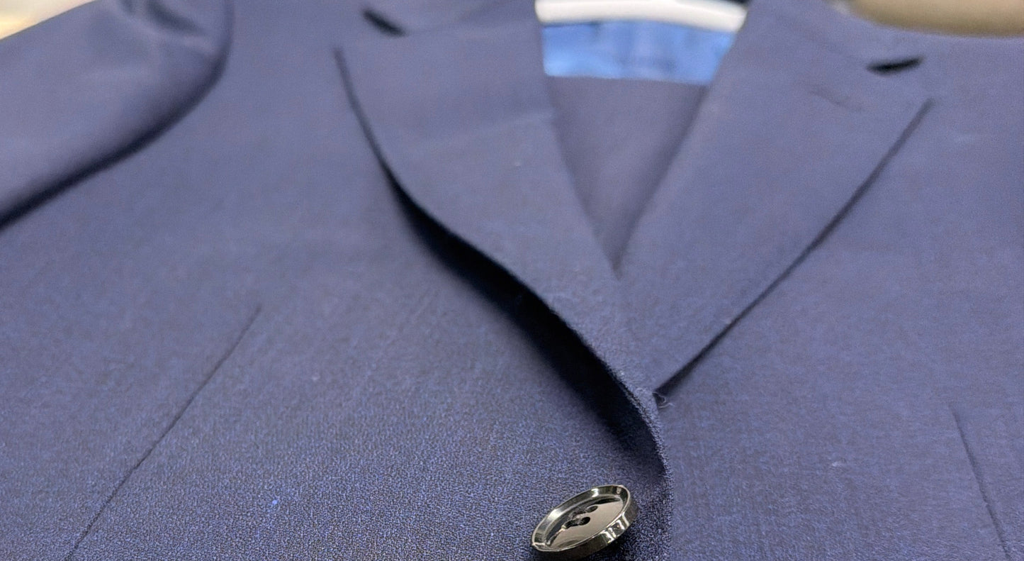 Boys Suit Dark Navy Weave Cardeliano Wool CABD-049