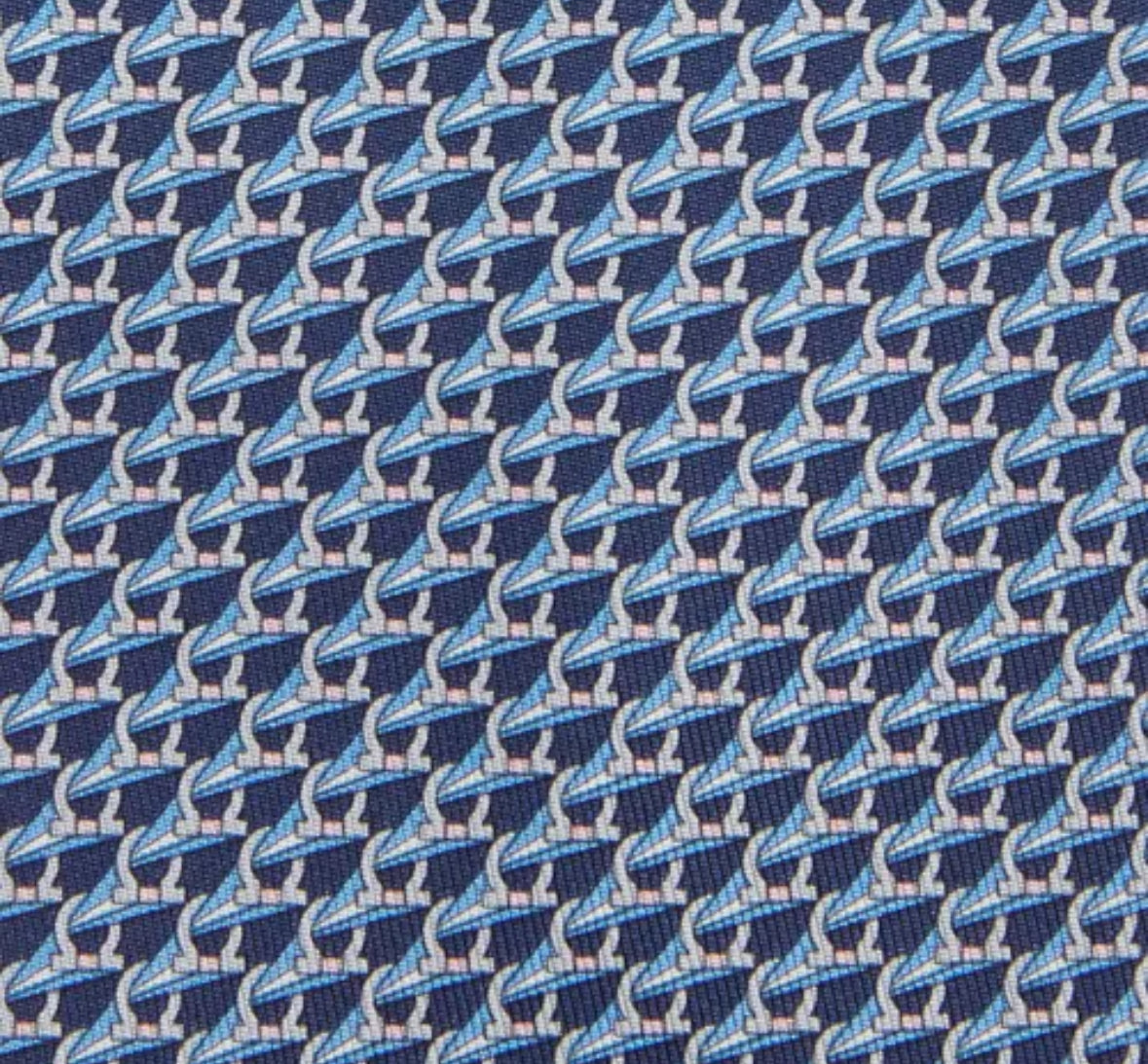 Salvatore Ferragamo Light Navy Gancini Logo Tie FR0031