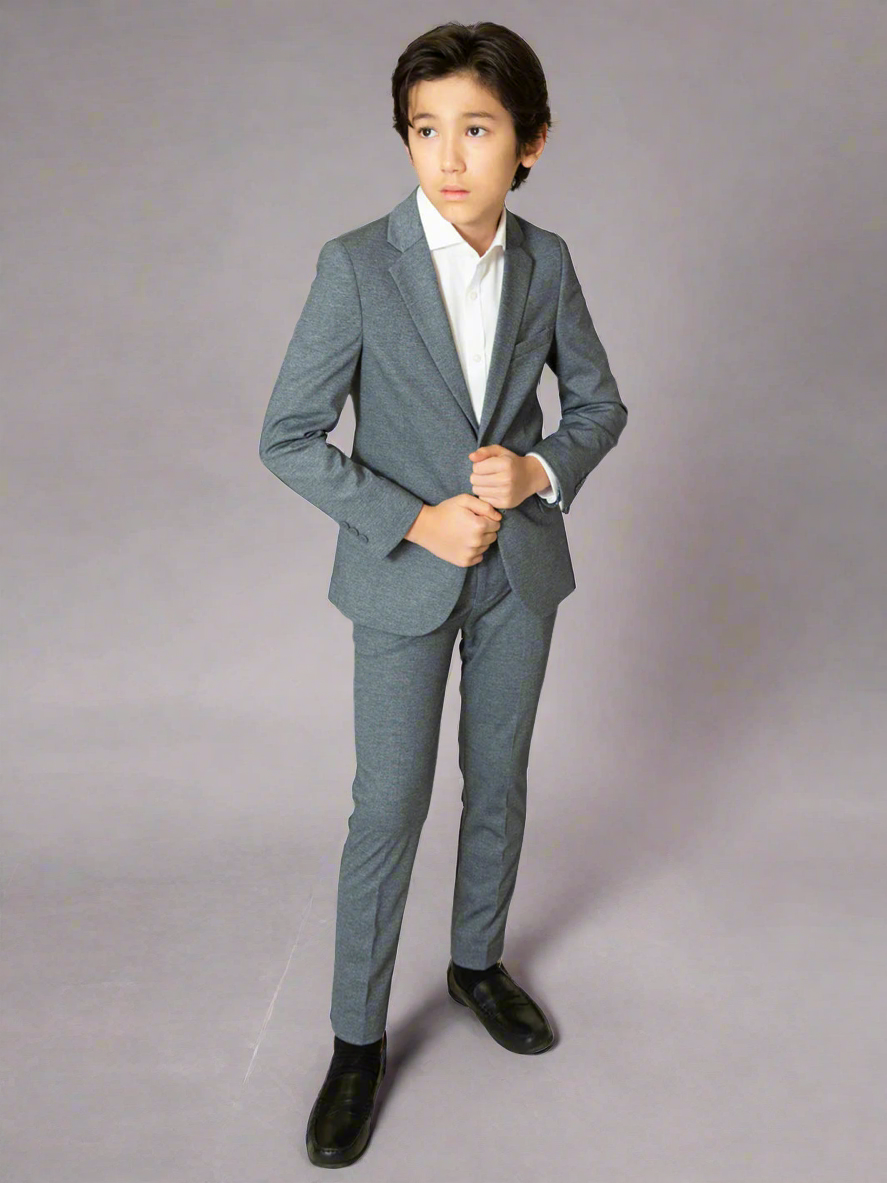 T.O. boys grey Soho stretch suit