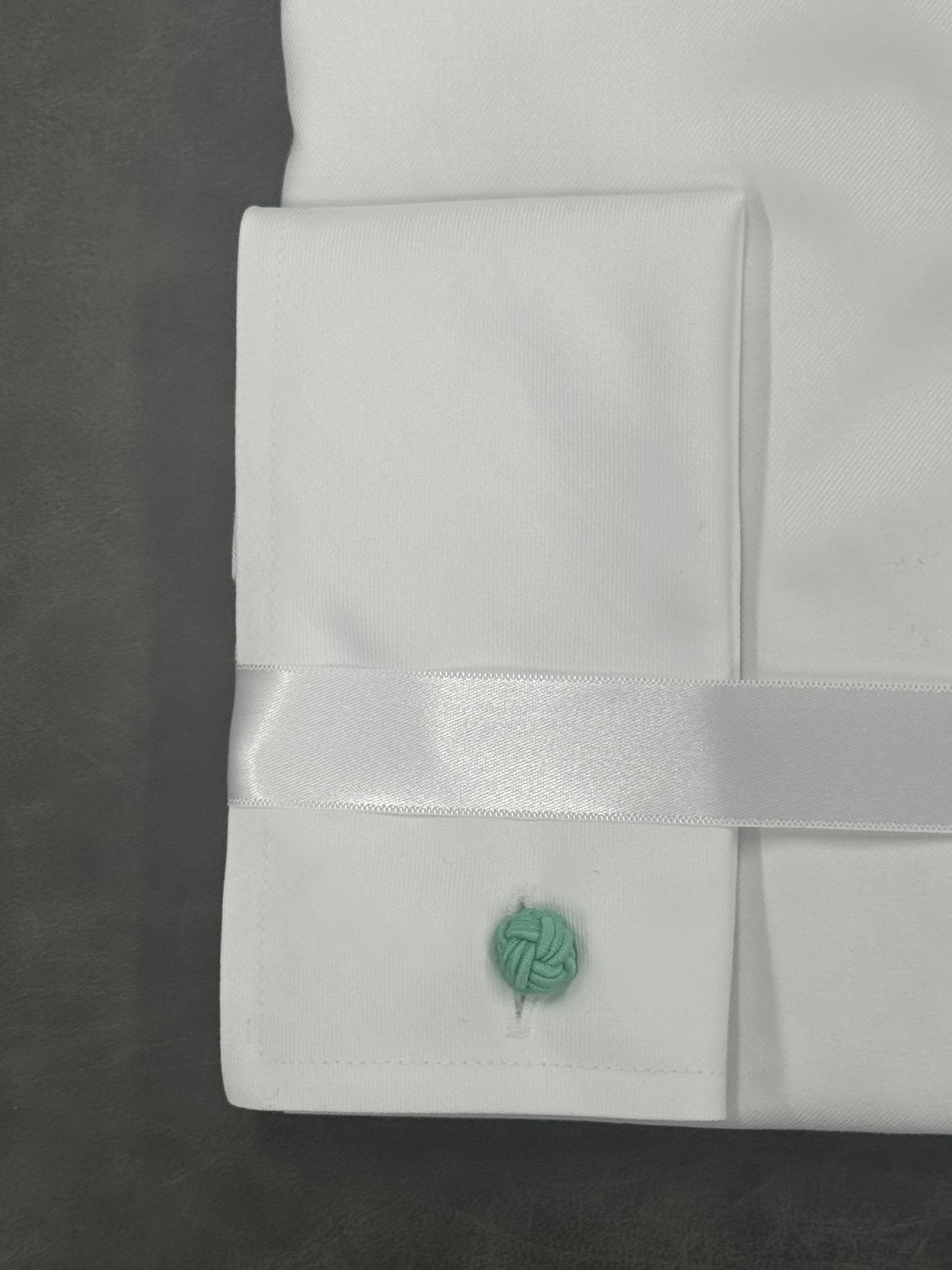 Atica Mens Green Line French Cuff Londoner Cotton White Shirt