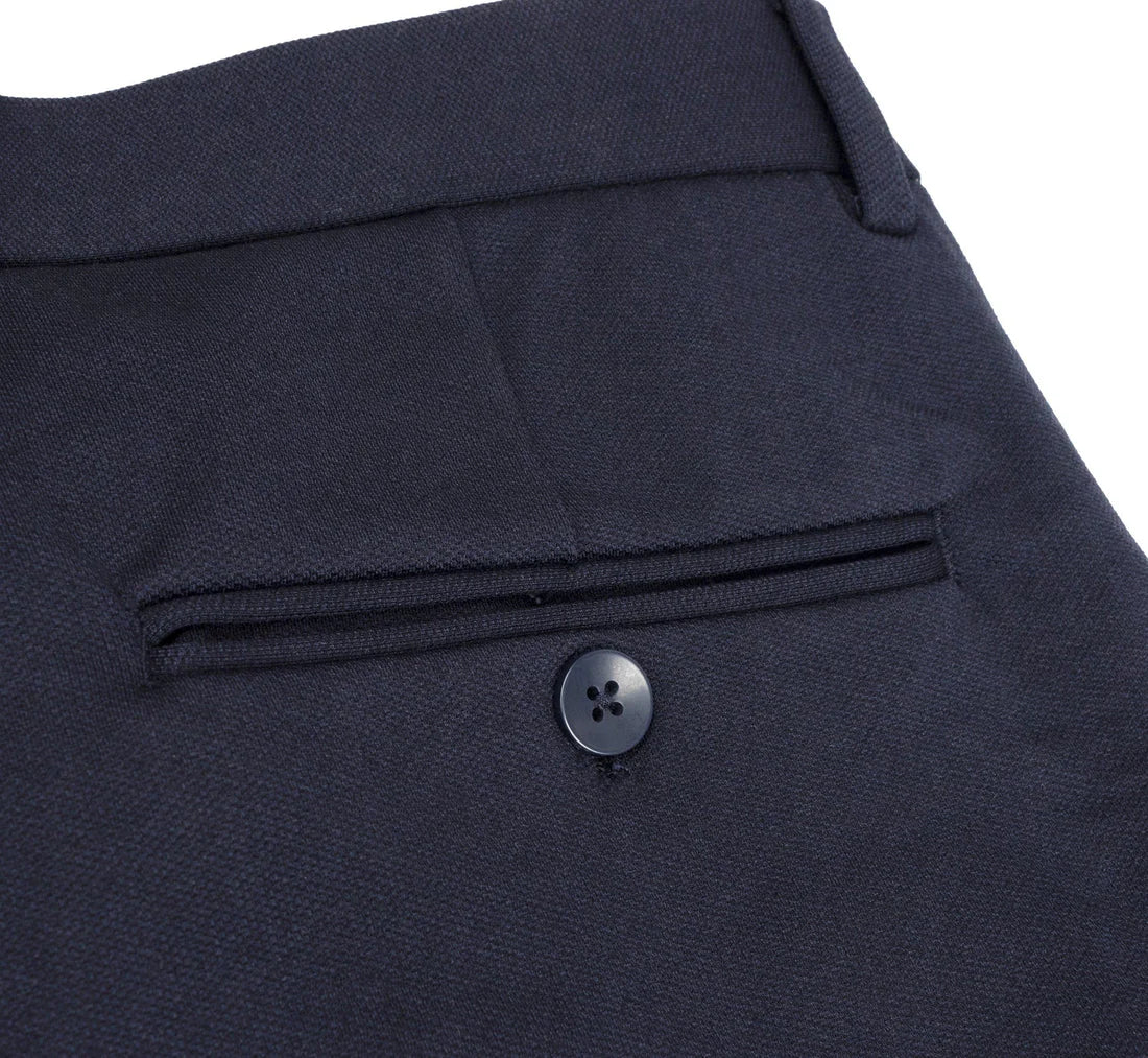 T.O. Boys Textured Navy Soho Stretch Suit-Slim Fit