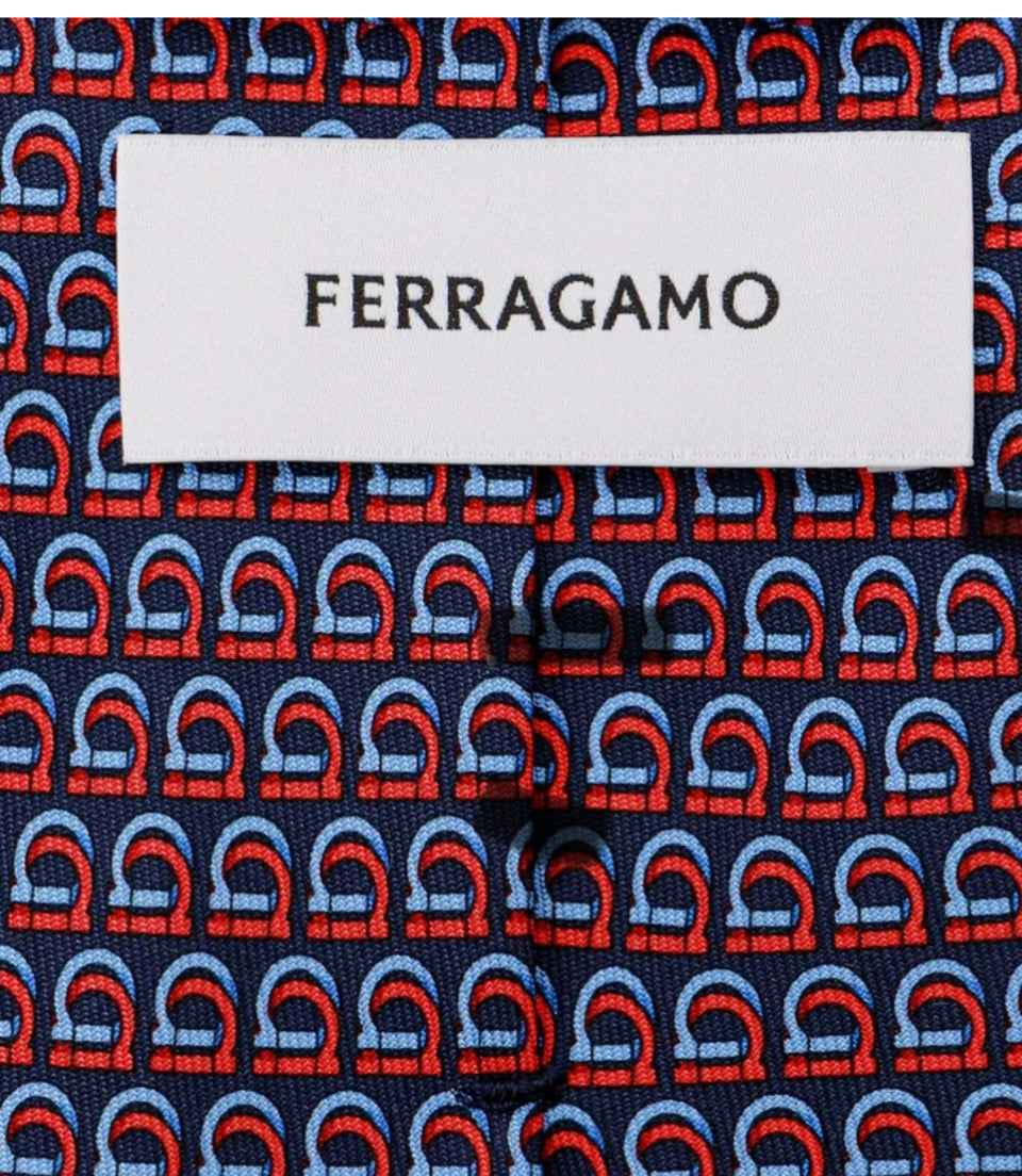 Ferragamo Gancini Print Silk Tie FR0029