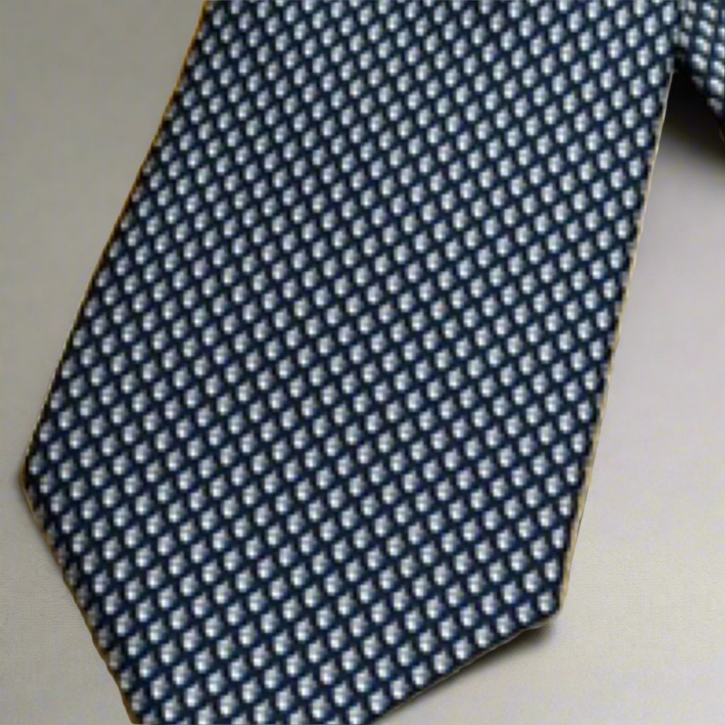 Ferragamo Navy Acorn Pattern Silk Tie