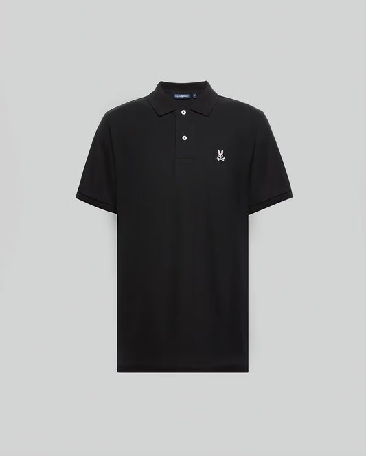 Psycho Bunny men’s Classic Piqué Polo shirt in black front view