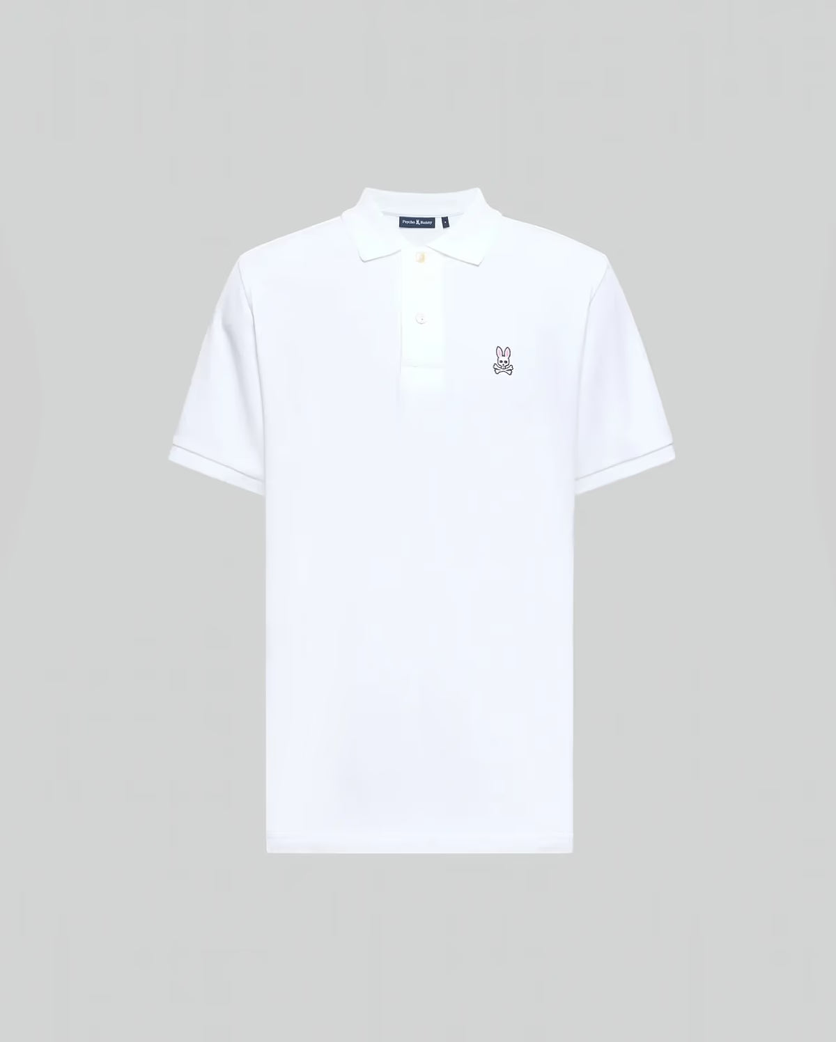 psycho bunny white polo front view