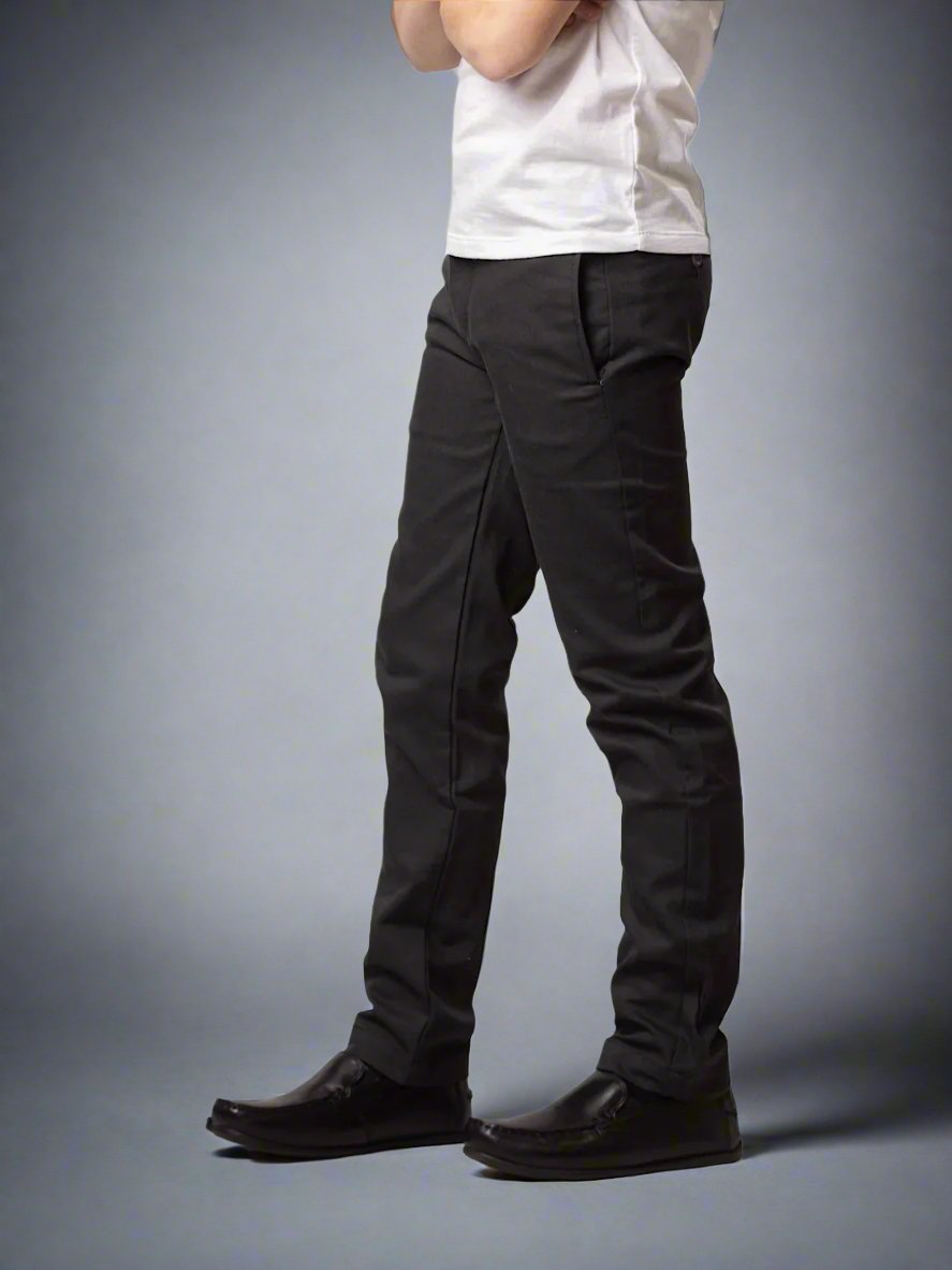 T.O. Boys Casual Stretch Stretch Dress Pants – Boys Formal Trousers-Black Slim / 18