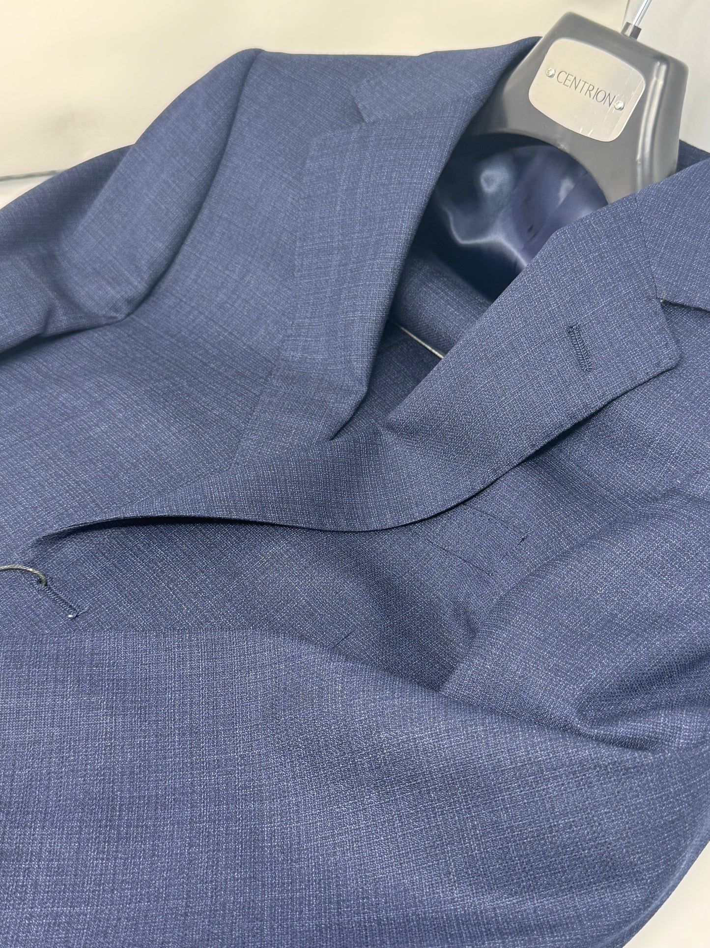 Centrion Boys Blue On Navy wool Suit-Intricate Weave Pattern CEE1-0500