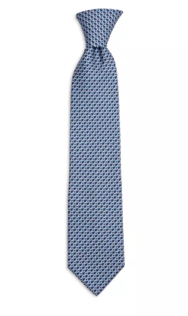 Salvatore Ferragamo Light Navy Gancini Logo Tie FR0031