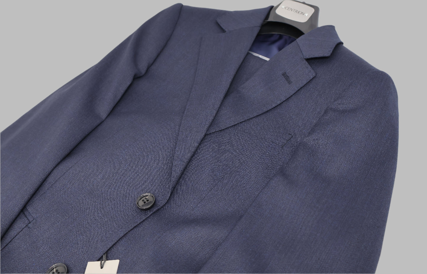 Centrion Boys Navy Wool Suit-Barleycorn Weave Pattern