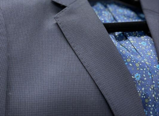 Boys Wool Jacket Navy Grid Centrion 18 slim 10175-020-1