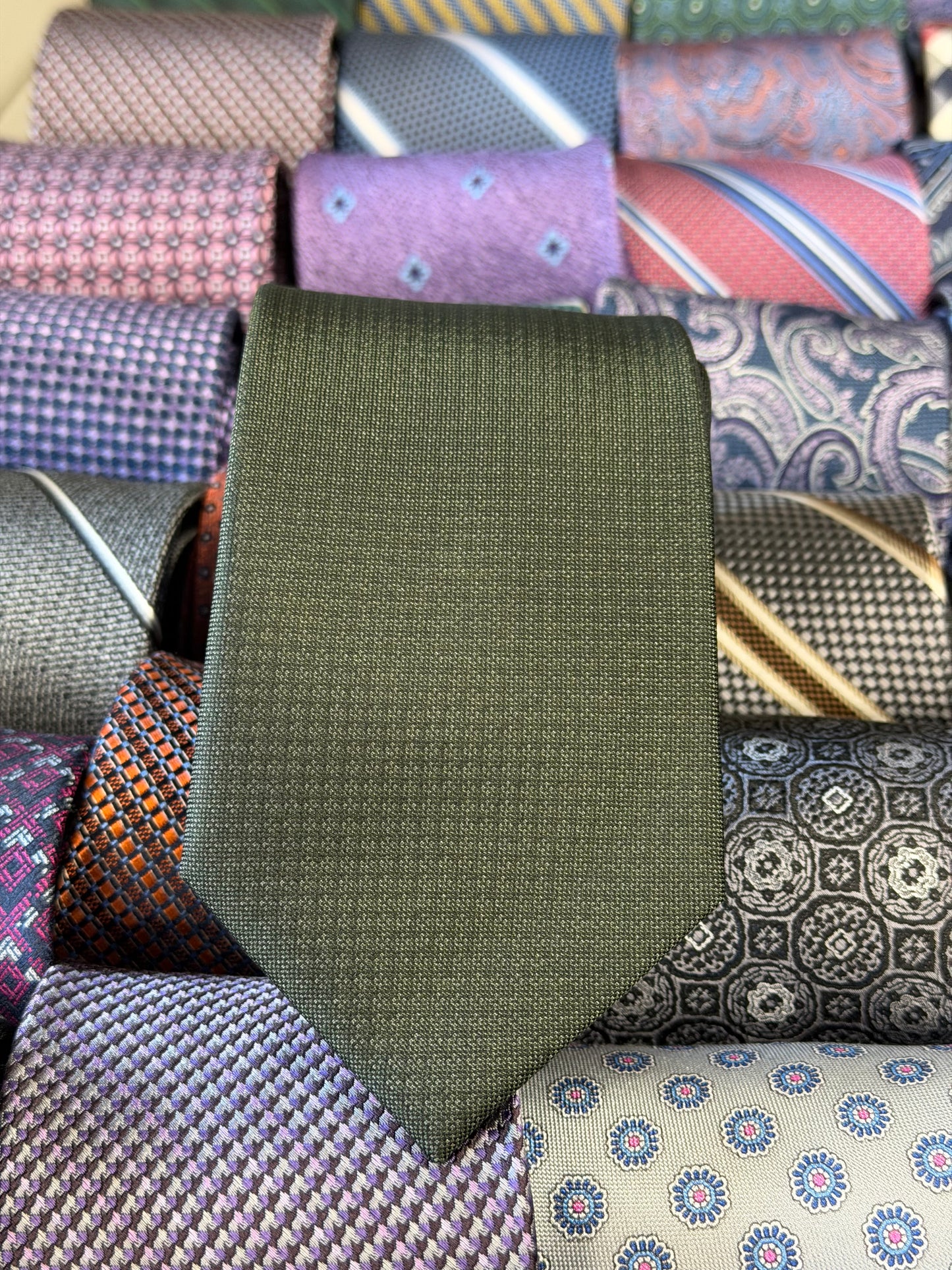 Titanium Mens Silk Green Tie TT840