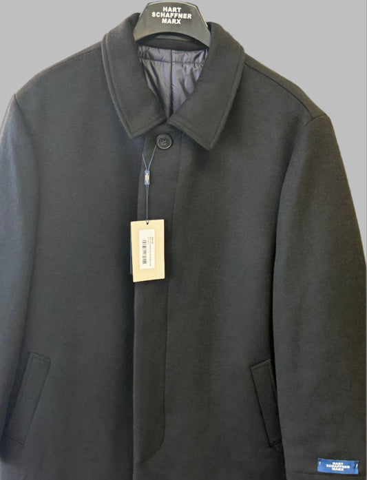 Hart Schaffer Marx Men's Black Coat Marx Melville Down Fur