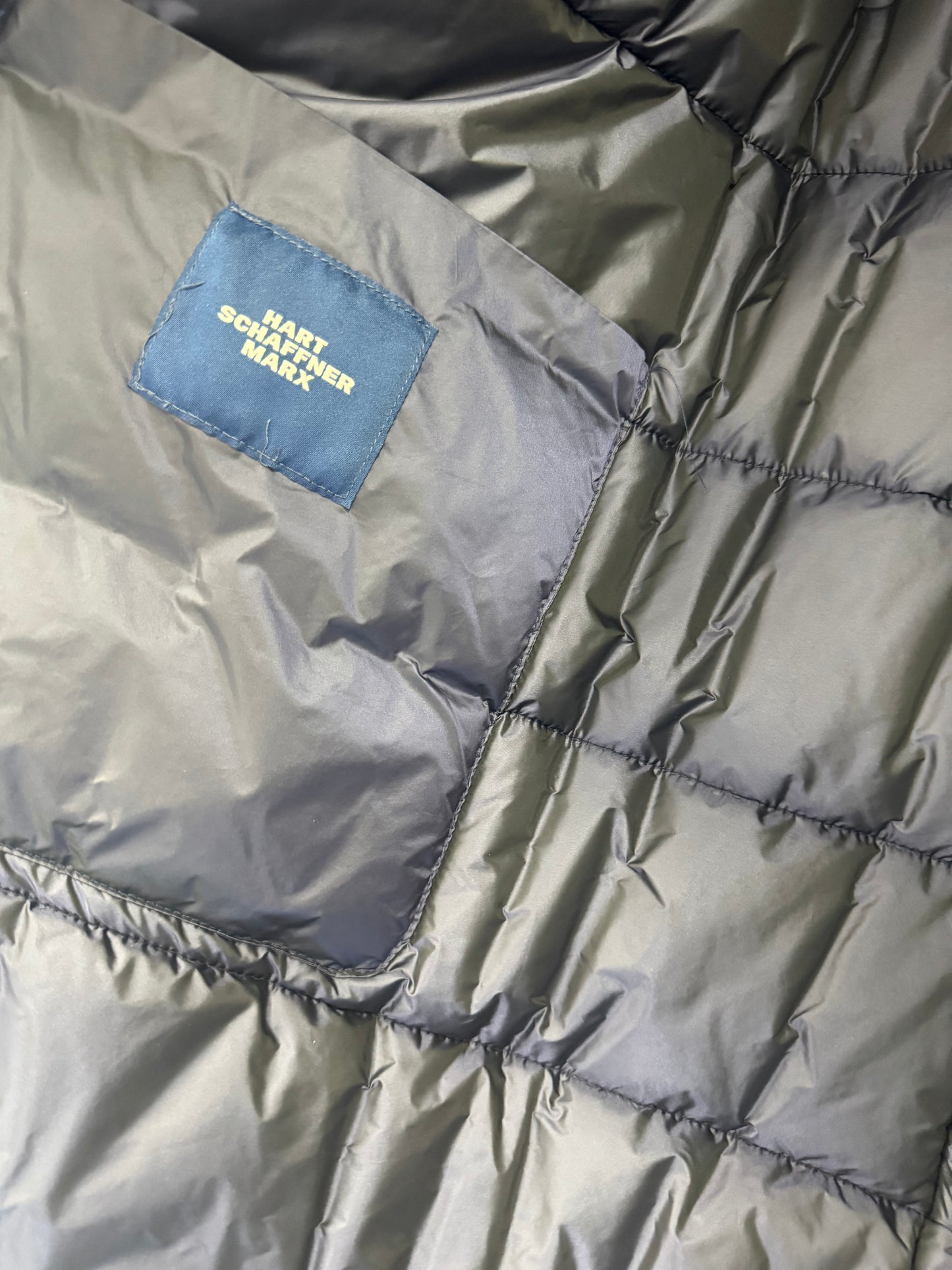 Hart Schaffer Marx Men's Black Coat Marx Melville Down Fur