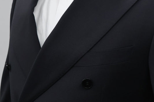 Bartorelli Napoli Men's Black Wool Double Breasted Suit