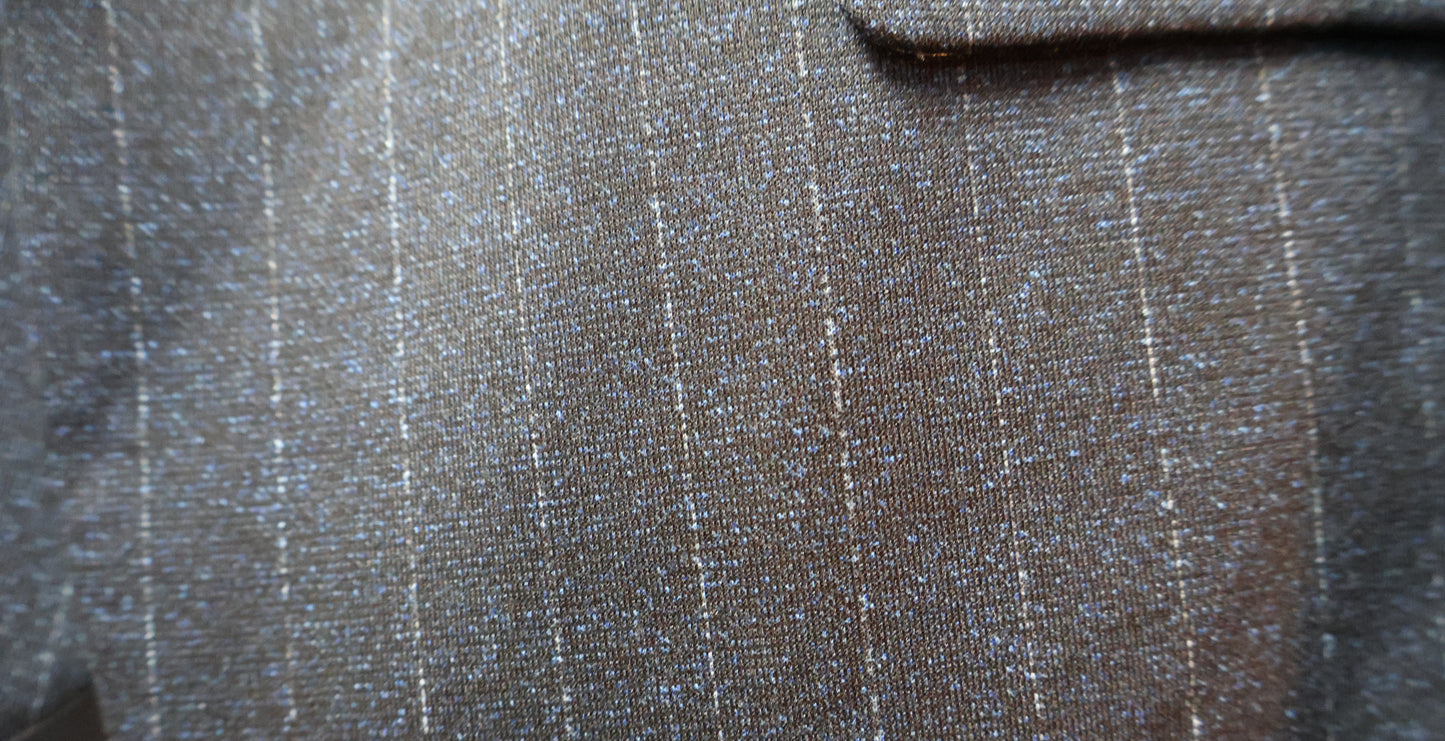 T.O. Boys Blue On Black Soho Stretch Suit-Pinstripes Pattern