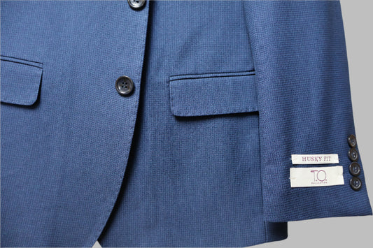 TO Boys Blue On Navy TR Suit-Small Checker Pattern