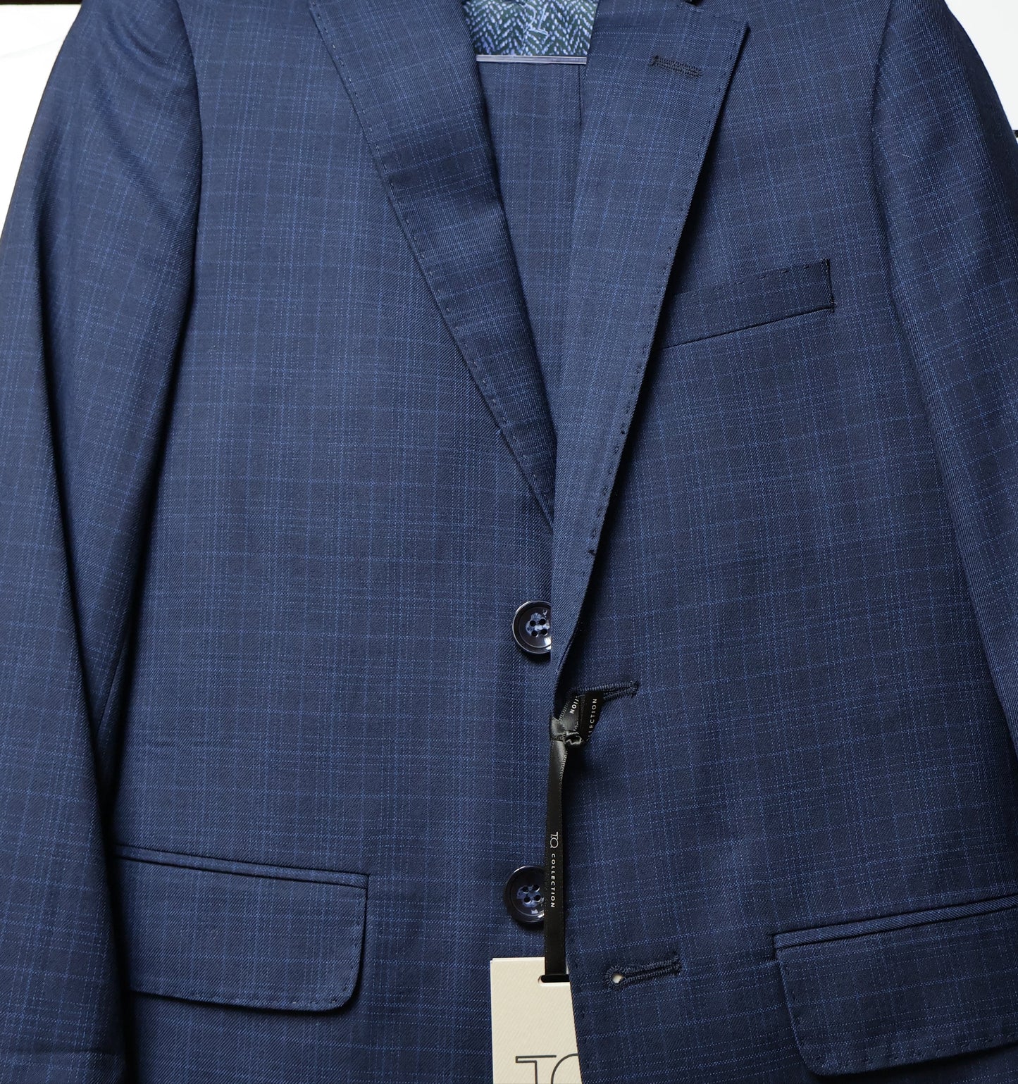 TO Boys Navy TR Suit- Blue Checker Pattern T4A6962