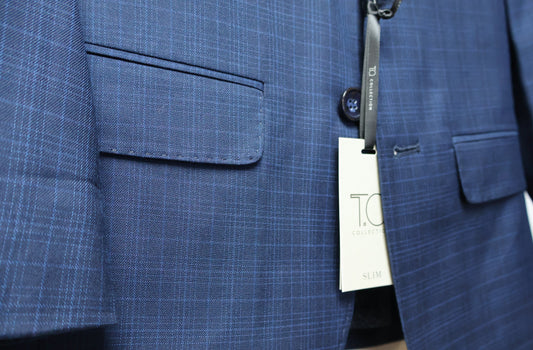 TO Boys Navy TR Suit- Blue Checker Pattern T4A6962