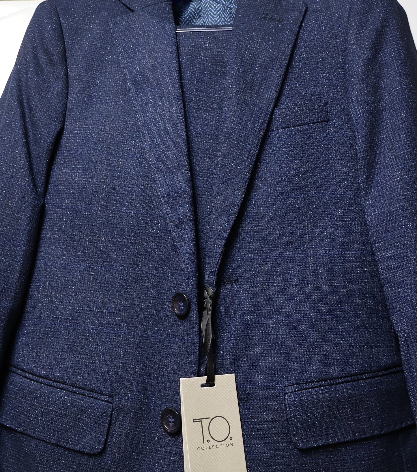T.O. Boys Blue TR Suit-Intricate Weave Pattern TDB9843