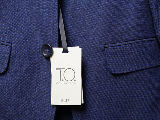 TO Boys Blue On Navy TR Suit-Patterned Birdseye Weave