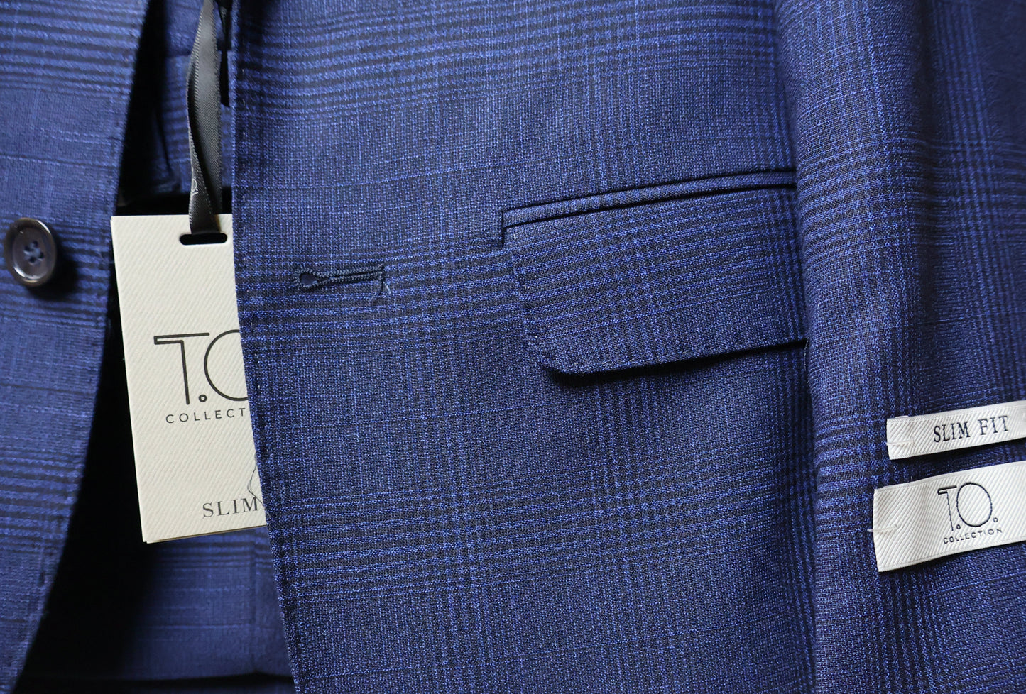 TO Boys Blue On Navy TR Suit-Glen Check Pattern T4A0349