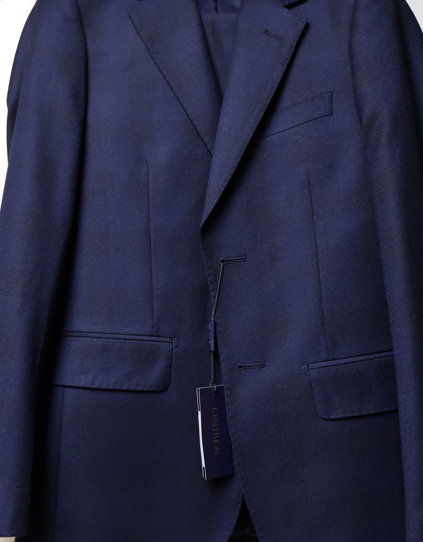 Centrion Boys Blue Wool Suit-Subtle Navy Thick Stripes Pattern