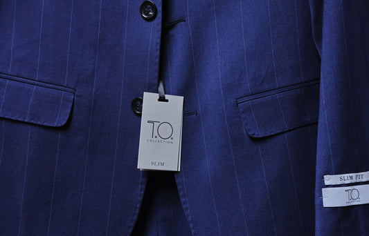 T.O. Boys Blue TR Suit-Pinstripes T4A1037