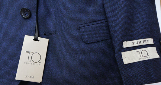 T.O. Boys Blue On Black TR Suit-Intricate Pattern Weave
