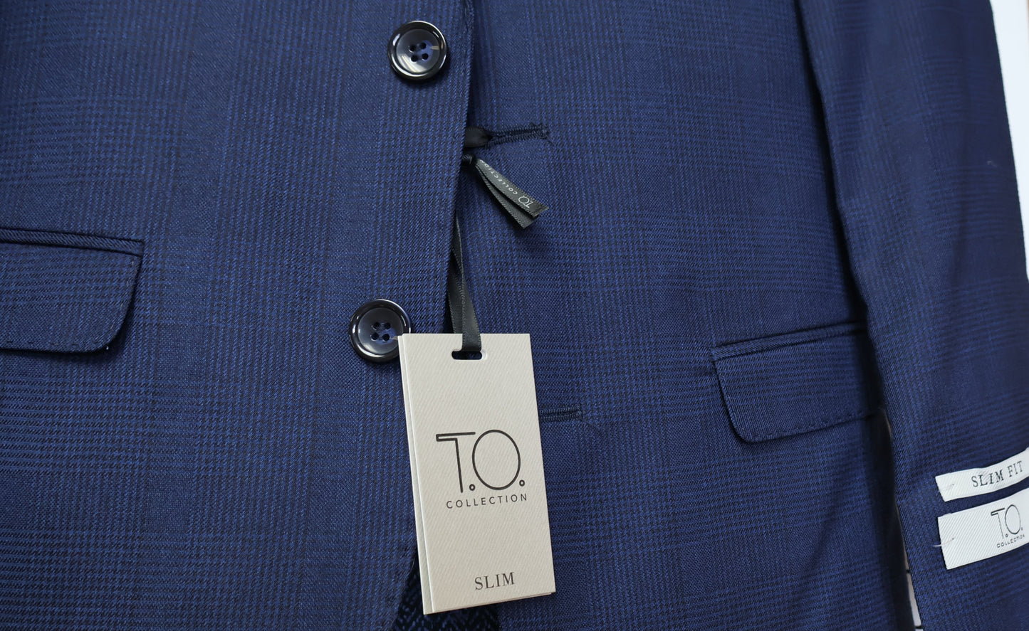 T.O. Boys Black On Dark Blue TR Suit-Intricate Weave T4A2030