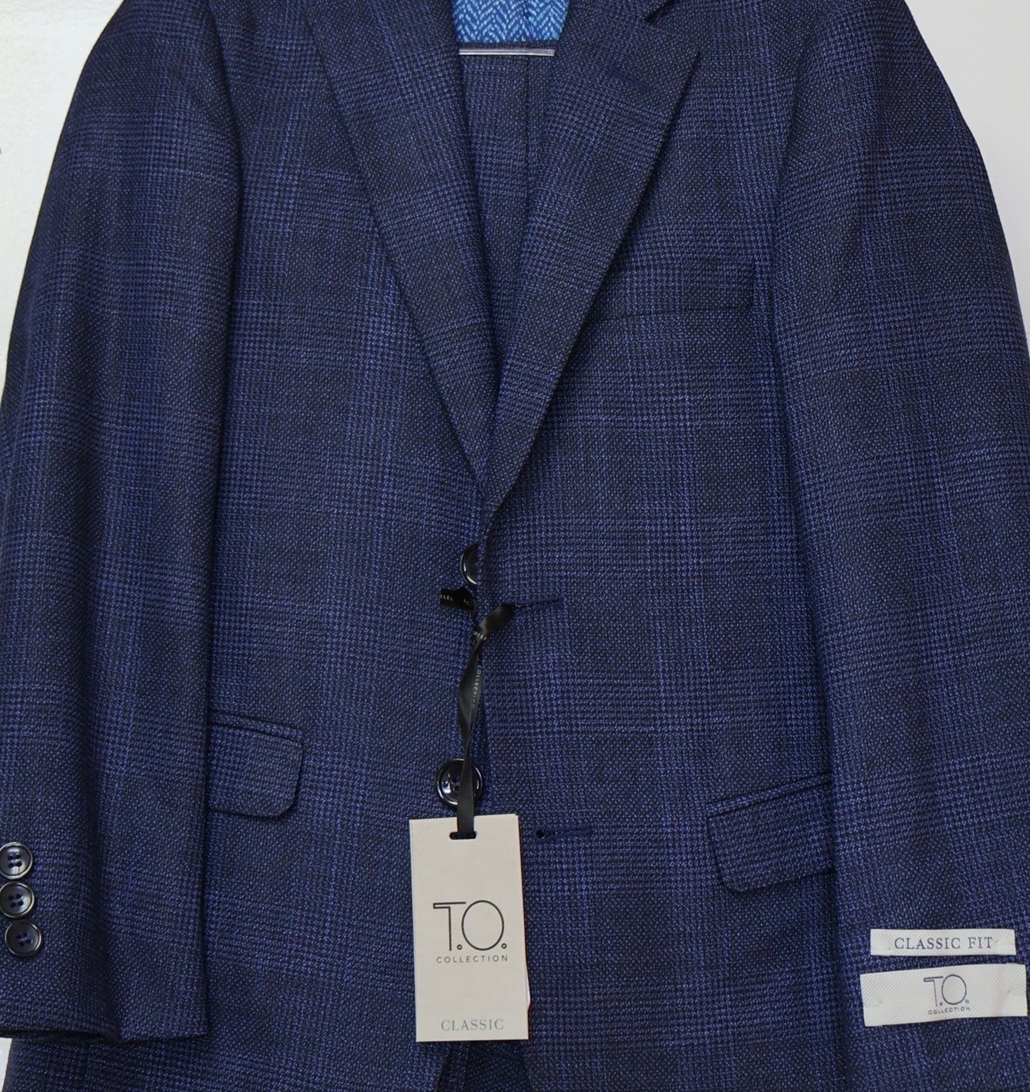 T.O. Boys Blue TR Suit-Patterned Birdseye Weave TDB0366