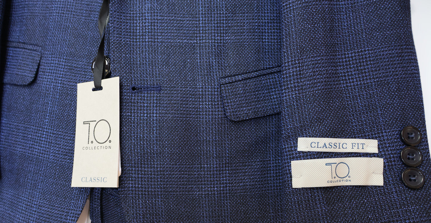 T.O. Boys Blue TR Suit-Patterned Birdseye Weave TDB0366