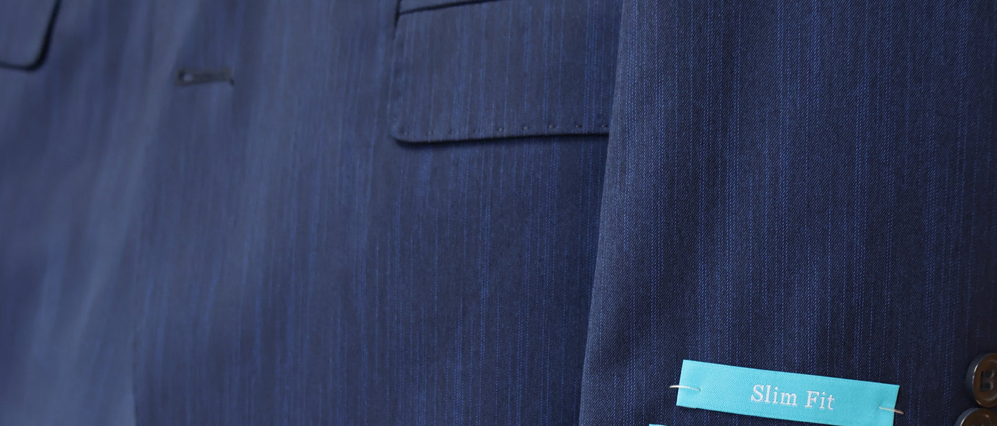 T.O. Boys Blue Thin Streaks Pattern On Navy TR Suit H2589-3