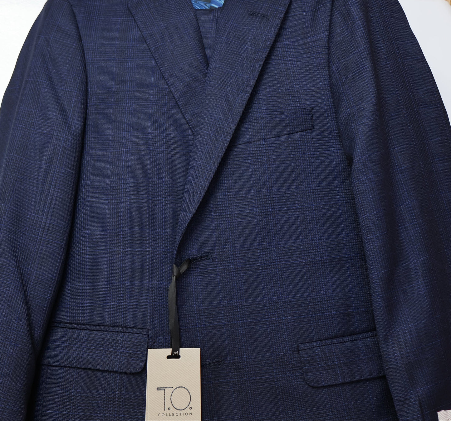 T.O. Boys Blue On Navy TR Suit-Intricate Weave T3A0446