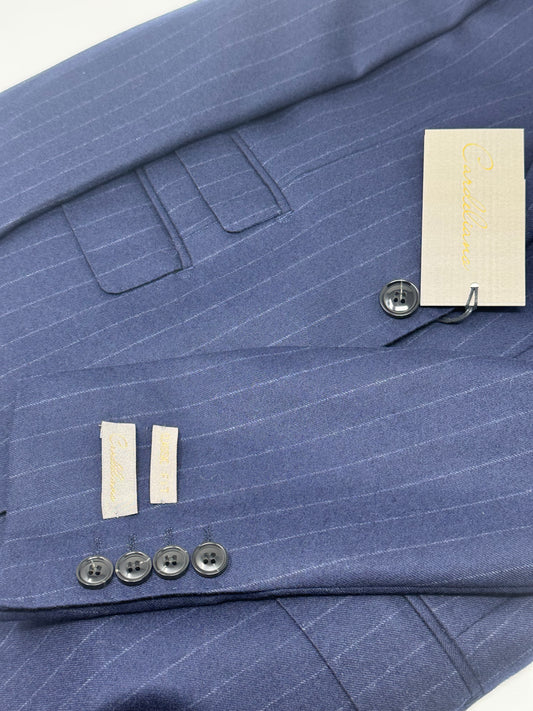 Boys Wool Suit Blue Pinstripes Cardeliano NOB29133
