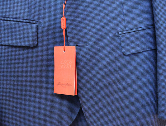 Joseph Bach Boys Blue And Navy Wool Suit-Small Check Pattern