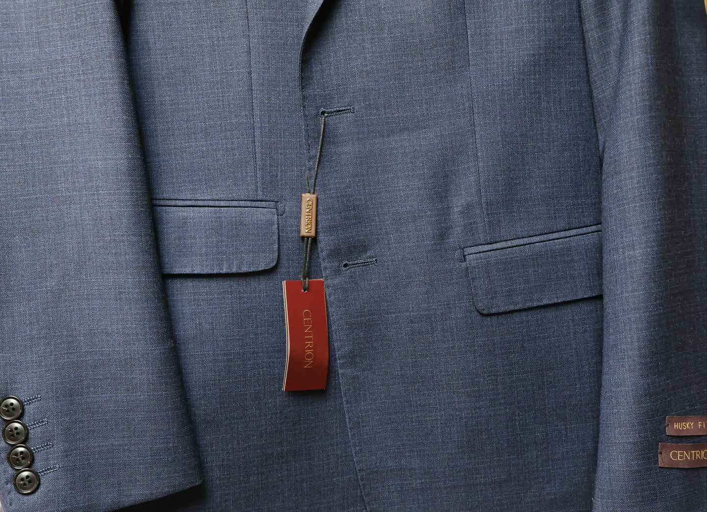 Centrion Boys Wool Blue On Charcoal Woven Suit CE4A4561