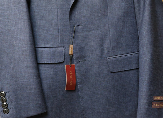 Centrion Boys Wool Blue On Charcoal Woven Suit CE4A4561