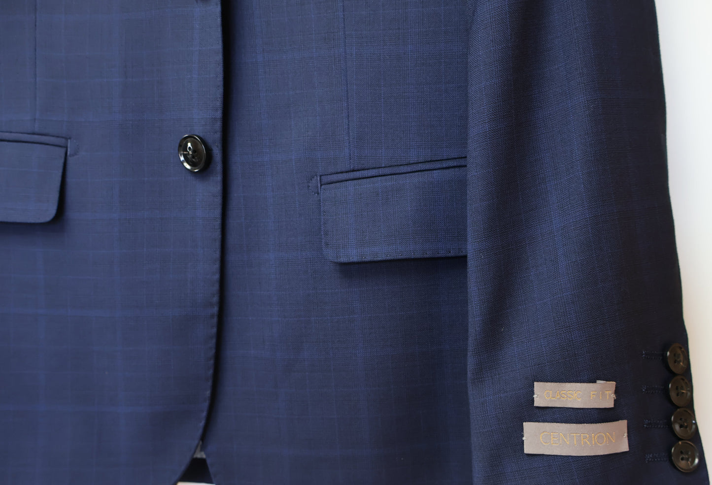 Centrion Boys Wool Blue Windowpane Pattern Suit CE3A1151