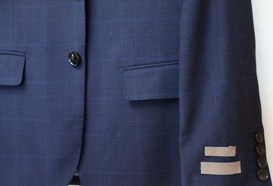 Centrion Boys Wool Blue Windowpane Pattern Suit CE3A1151