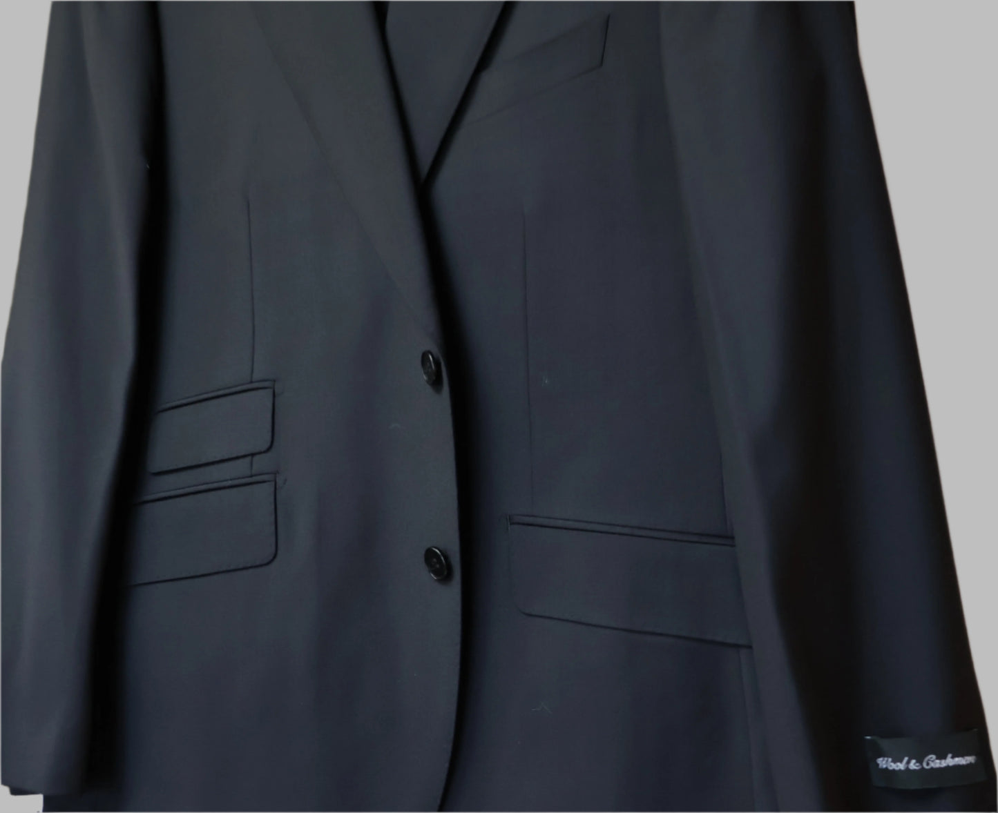 Bartorelli Napoli men's black peak lapel wool suit