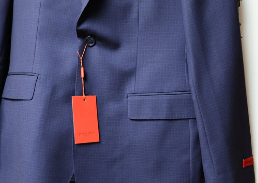 Joseph Bach Boys Wool Suit Blue Small Checker Pattern JB4A7761