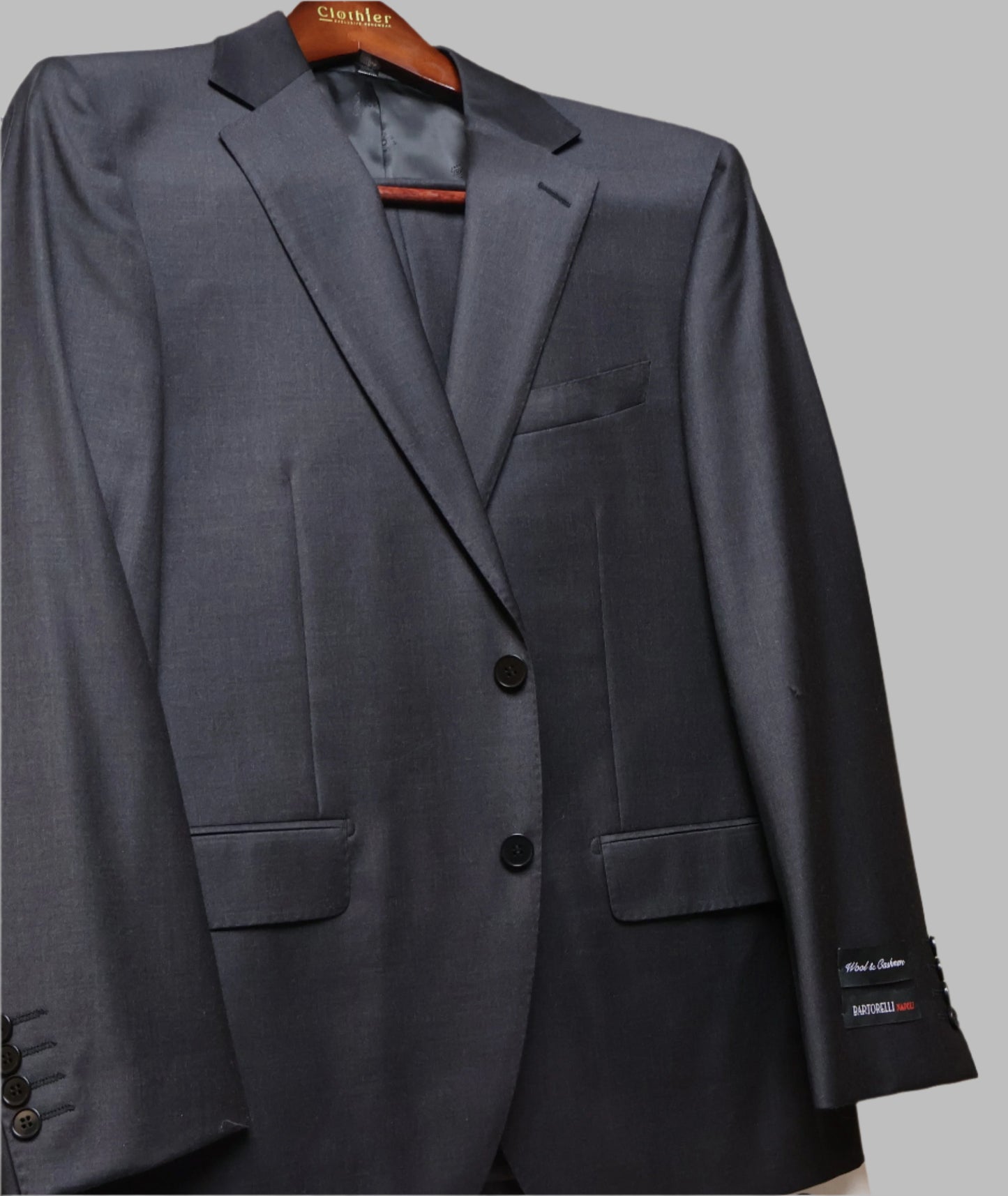 Bartorelli Napoli Men's Charcoal Wool Suit 101-3