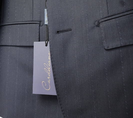 Cardeliano Boys Navy Wool Suit-Dotted Pinstripes Pattern