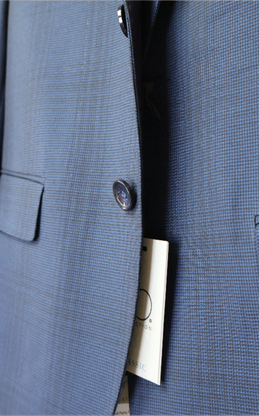 T.O. Boys Blue On Black TR Suit-WIndowpane Pattern